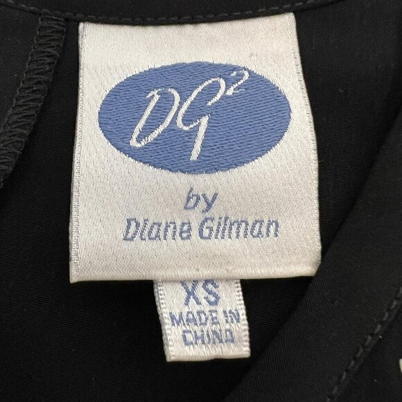 DG2 by Diane Gilman Womens Sleeveless Blouse Black/Rhinestone Keyhole Back XS - Picture 8 of 9